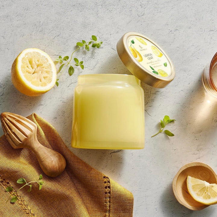 Lemon Leaf Glass Candle - Madison's Niche 