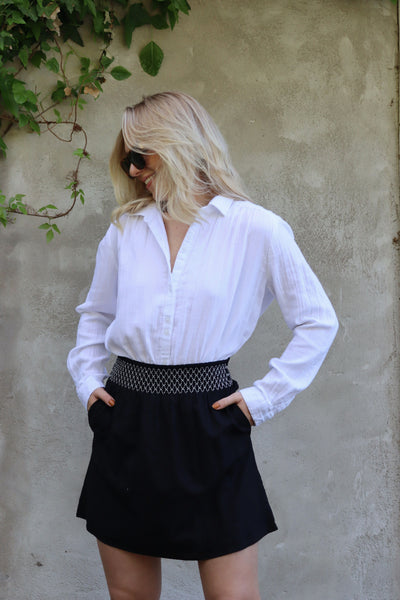 Long Sleeve Button Down in Linen - Madison's Niche 