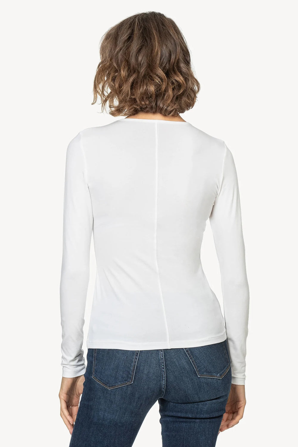 Long Sleeve Crew Tee in White - Madison's Niche 