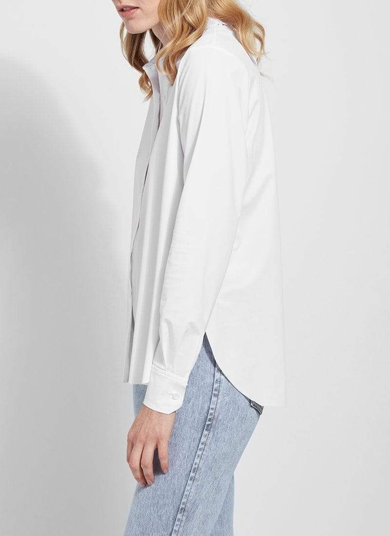 Connie Slim Button Down In White - Madison's Niche 