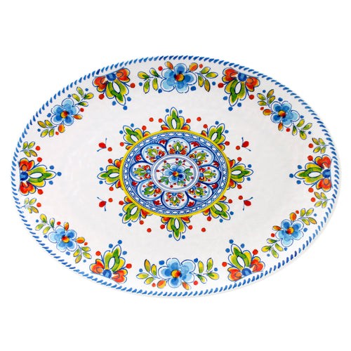 16" Oval Platter in Madrid White - Madison's Niche 