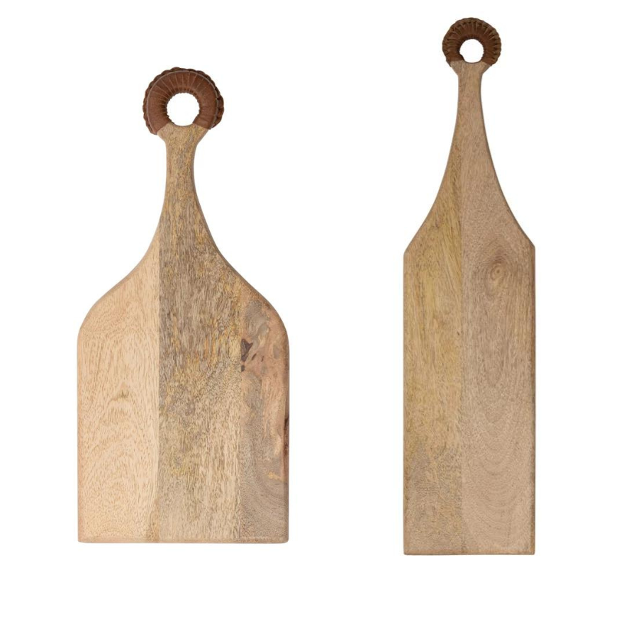 Mango Wood Board with Leather Handle - Madison&