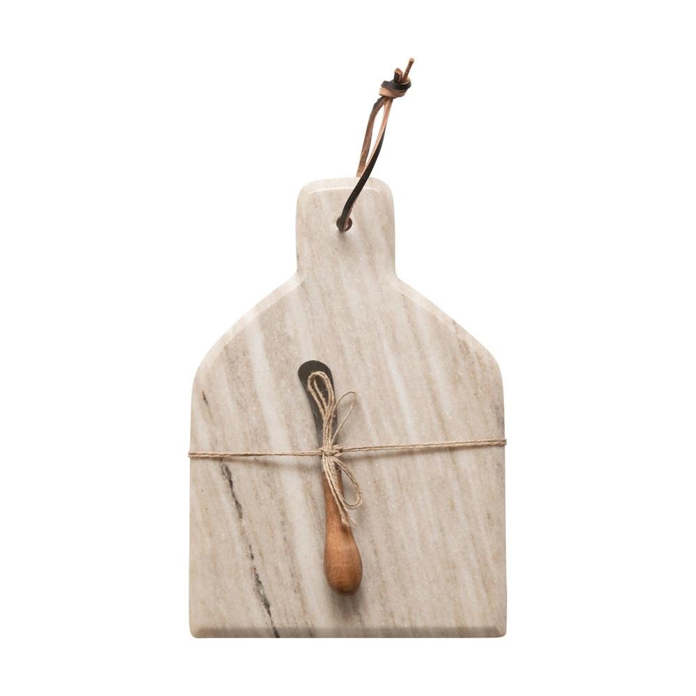Marble Cheese Board with Knife - Madison's Niche 