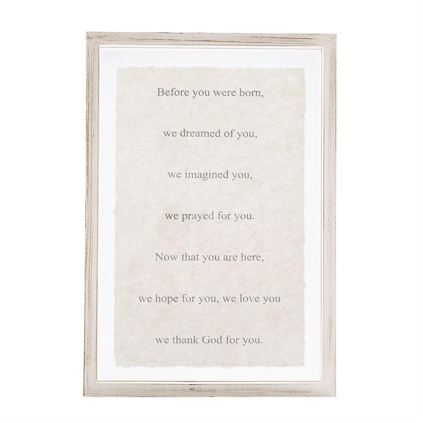 MUD PIE Baby "Before You Were Born" Glass Plaque