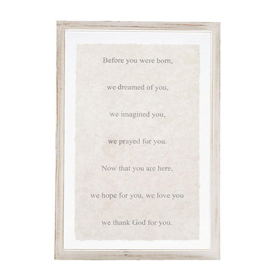 MUD PIE Baby "Before You Were Born" Glass Plaque