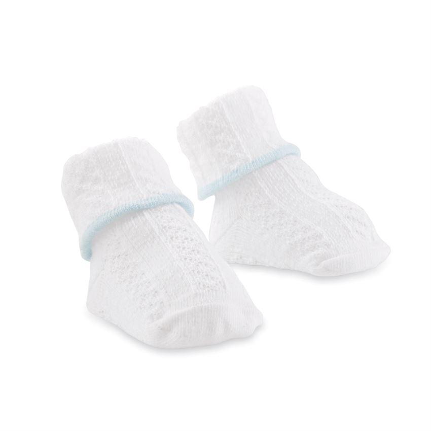 Blue Trim Cable Knit Socks - Madison&