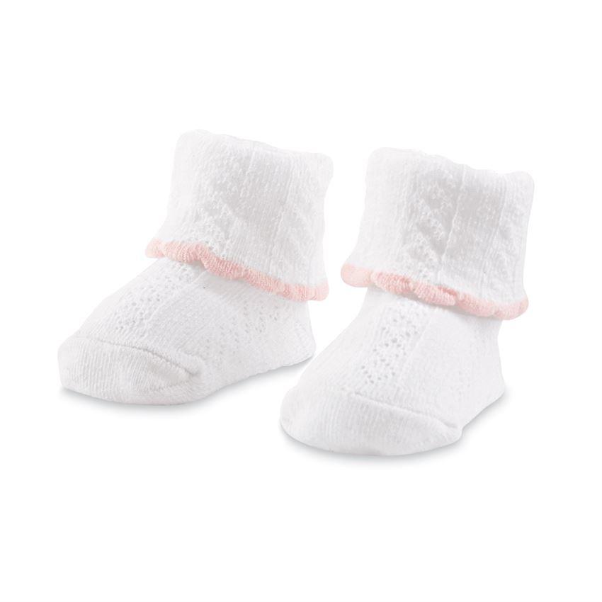 Pink Trim Cable Knit Socks - Madison&