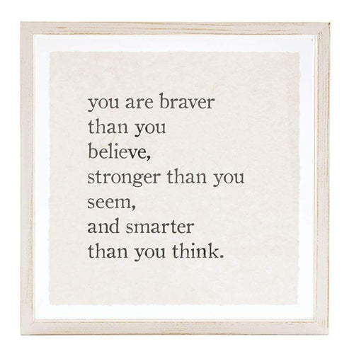 Braver Than You Believe Glass Plaque - Madison's Niche 
