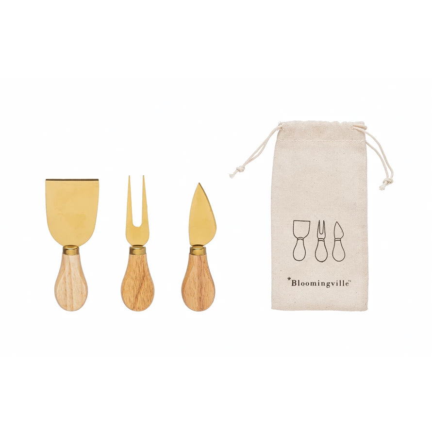 Oak Wood Cheese Utensils - Madison&