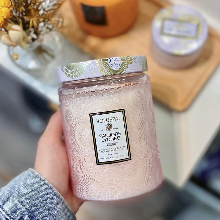 Panjore Lychee 18oz Candle - Madison's Niche 