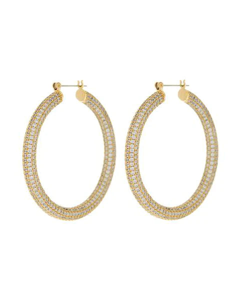 Pavé Amalfi Hoops in Gold Madison's Niche 