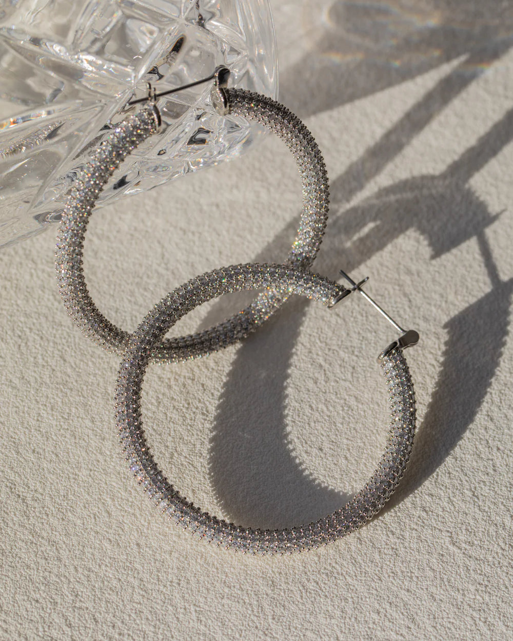 Pavé Amalfi Hoops in Silver - Madison's Niche 