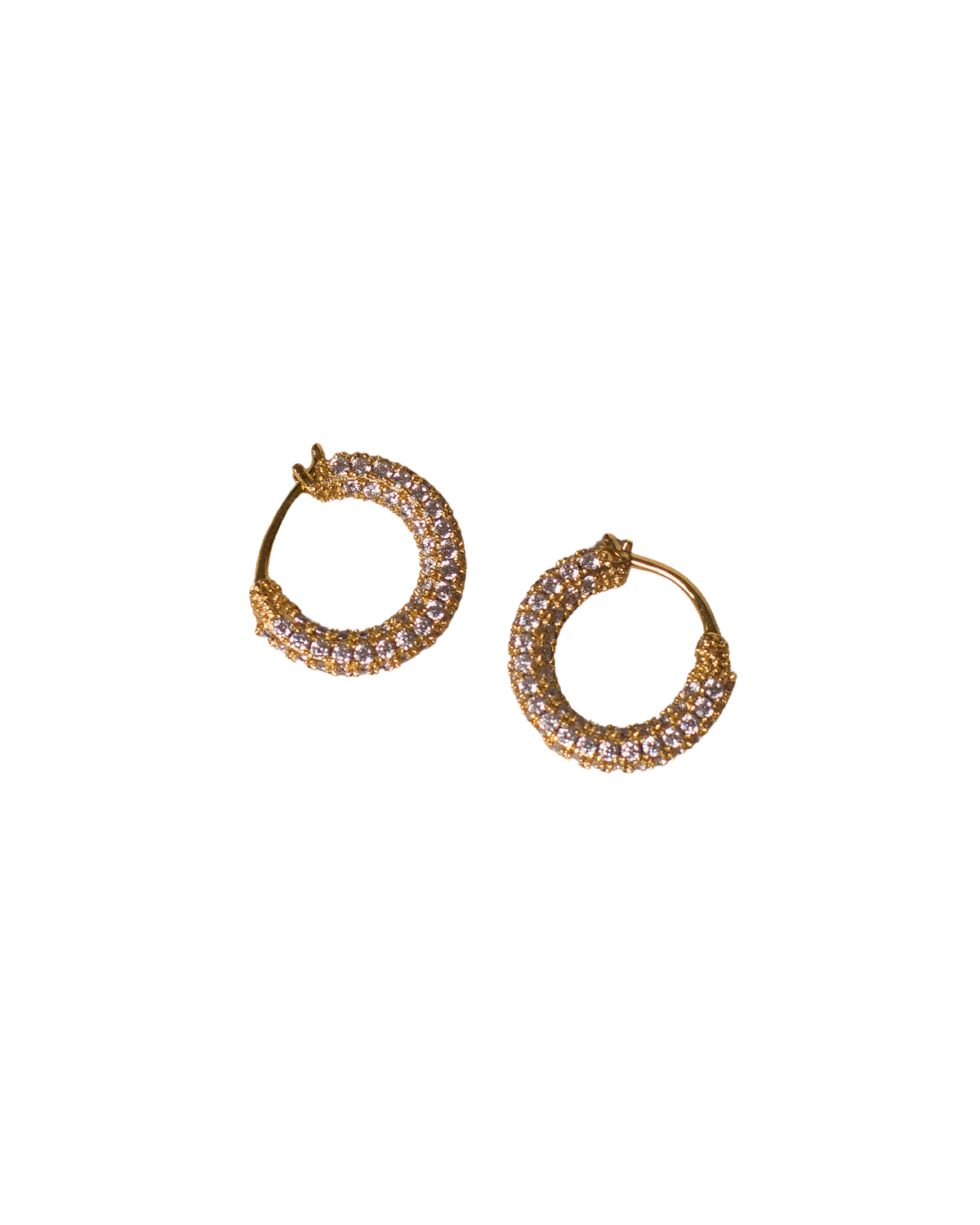 Pavé Amalfi Huggies in Gold - Madison's Niche 
