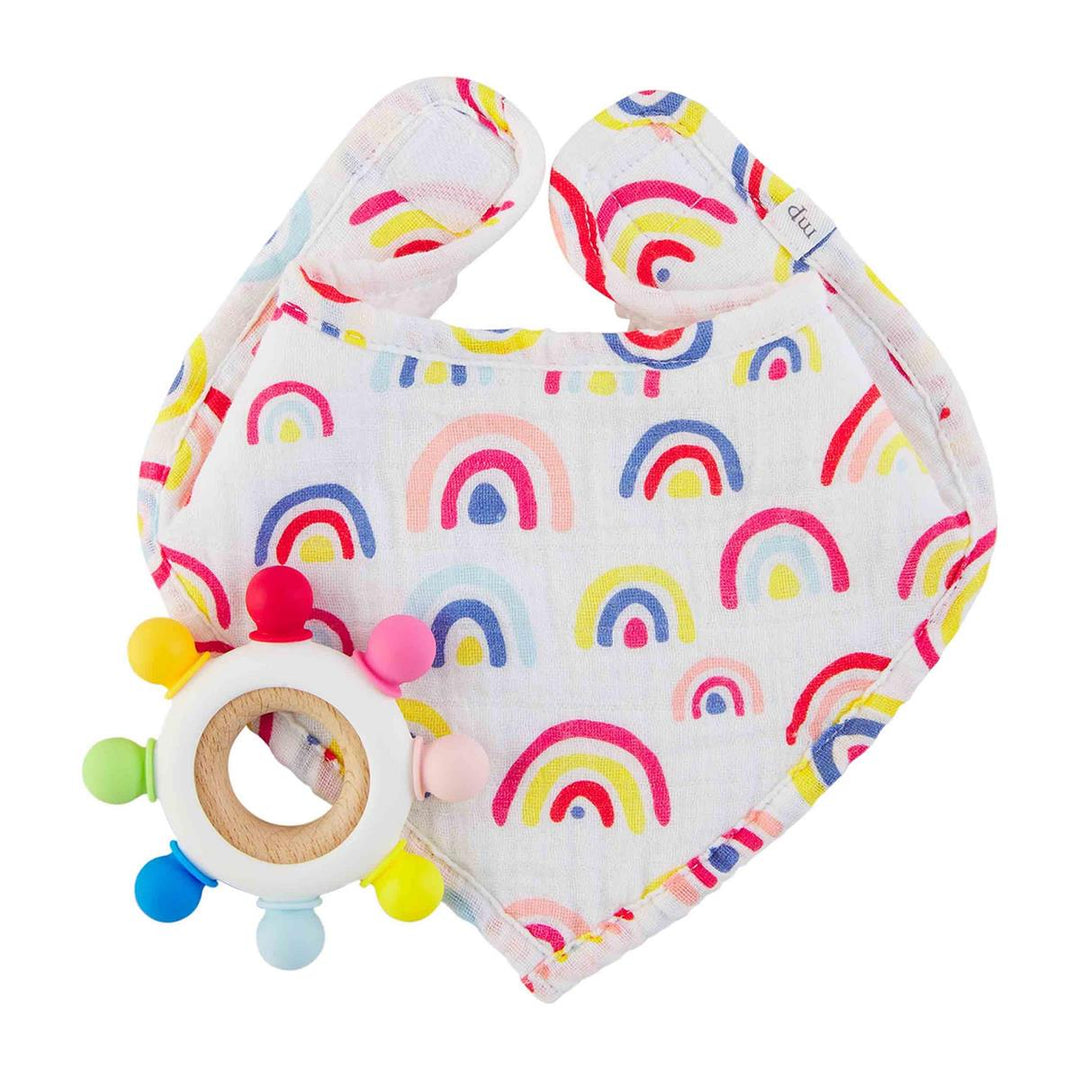 Rainbow Bib & Teether Set - Madison's Niche 