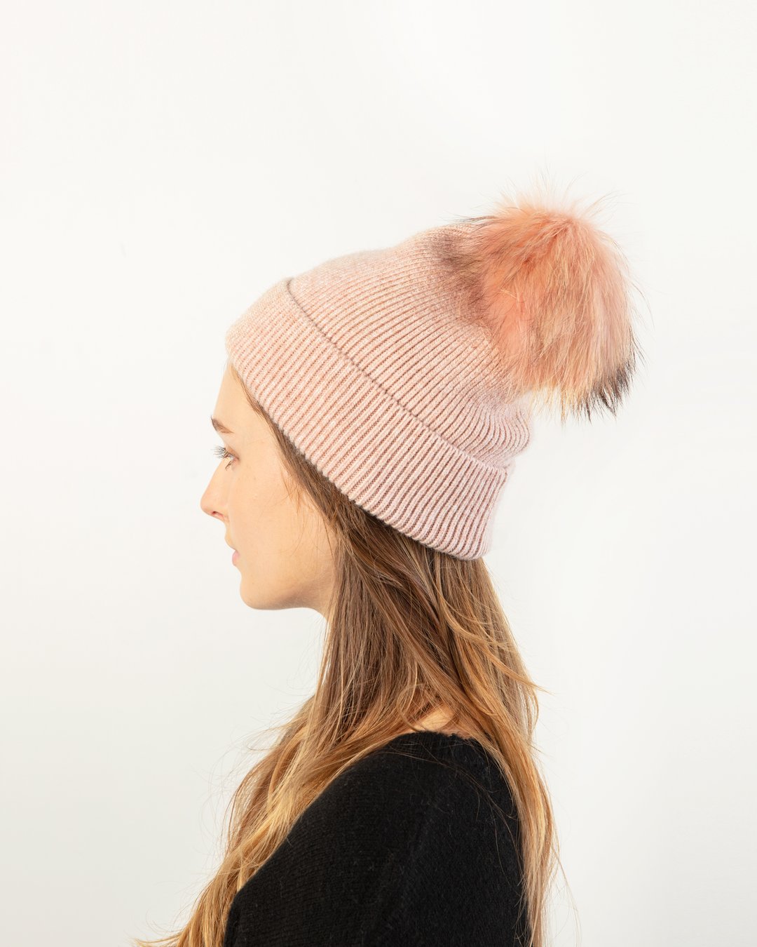 Ronnie Pom Pom Beanie in Blush - Madison's Niche 