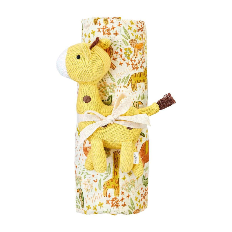 Safari Swaddle & Rattle Set - Madison's Niche 