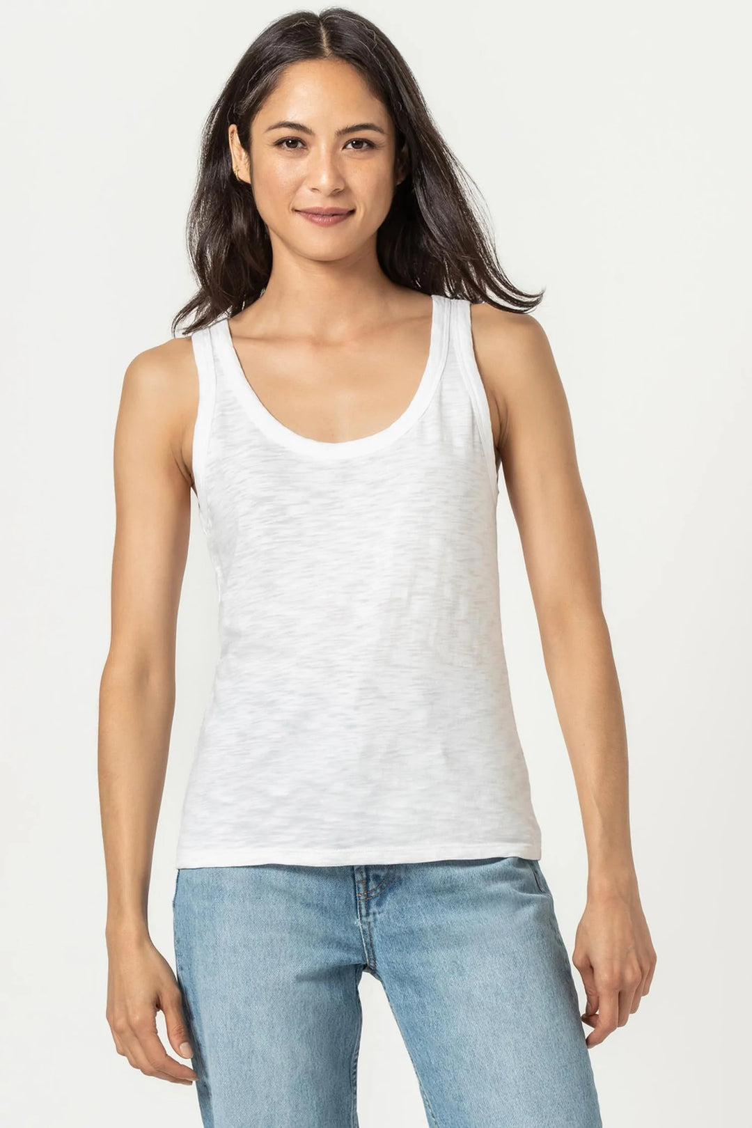 Scoop Neck Tank in White - Madison's Niche 