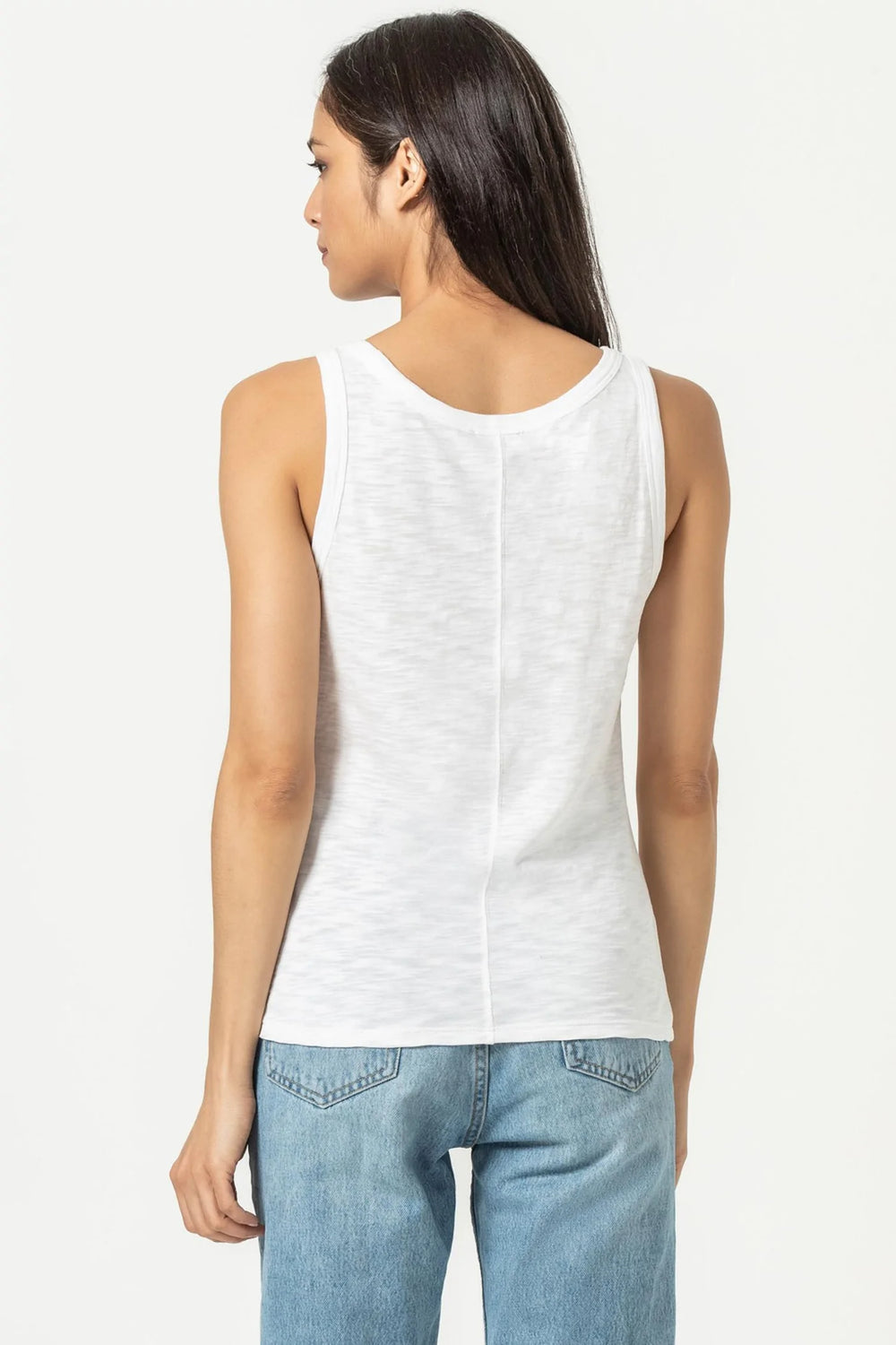 Scoop Neck Tank in White - Madison's Niche 