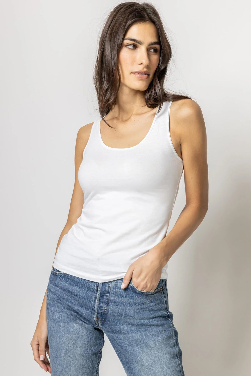 Scoop Tank in White - Madison&
