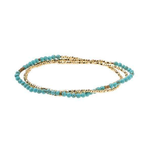 Turquoise & Gold Beaded Wrap - Madison's Niche 