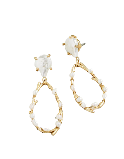 Sea Coral Pearl Earring - Madison's Niche 