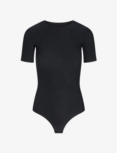 Butter Short Sleeve Bodysuit in Black - Madison's Niche 