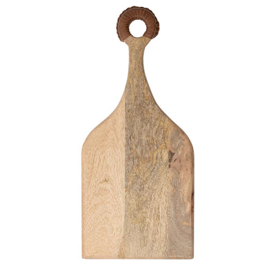 Mango Wood Board with Leather Handle - Madison's Niche 