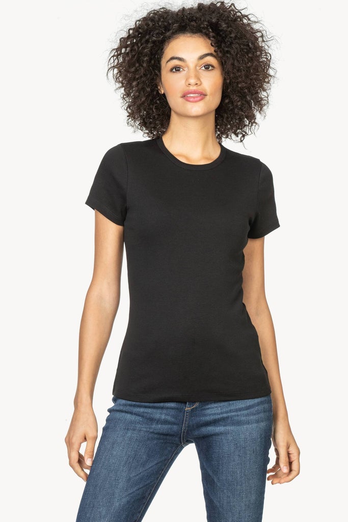 Short Sleeve Crew in Black - Madison's Niche 