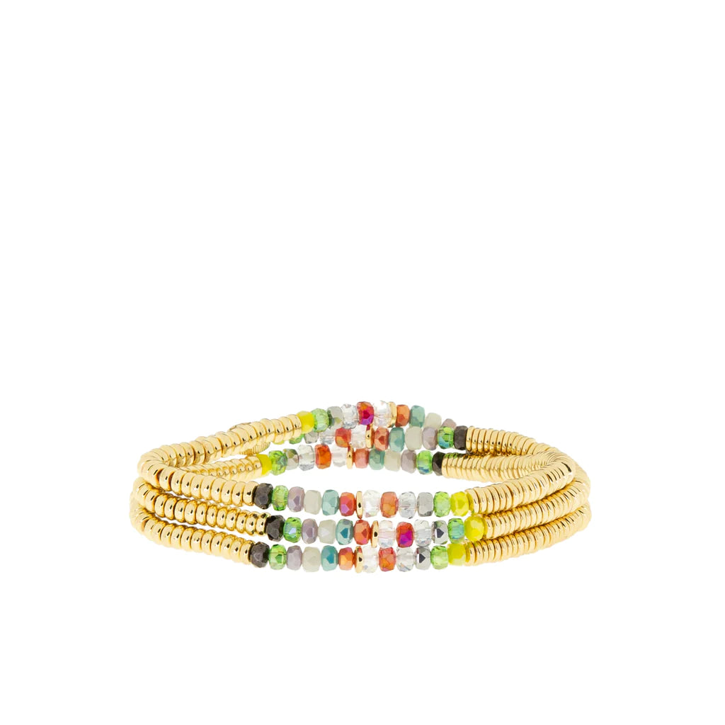 Stretch Wrap Bracelet in Gold/Rainbow - Madison's Niche 