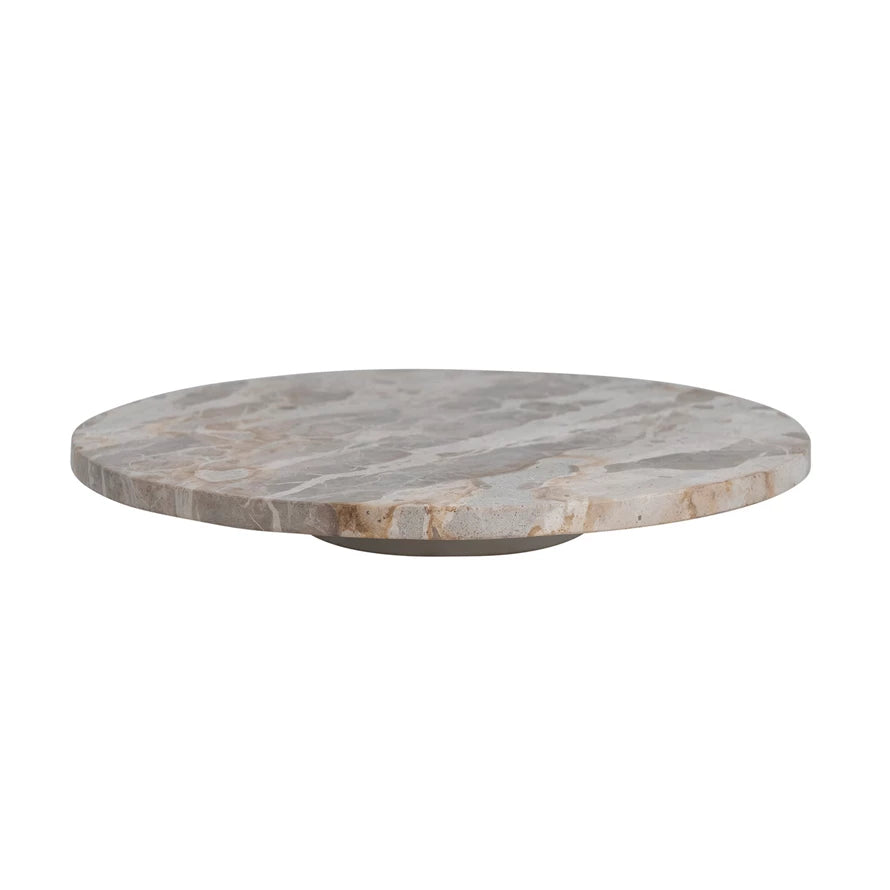 Taupe Marble Lazy Susan - Madison&