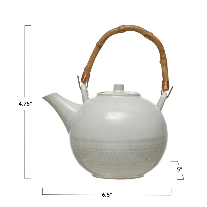 Teapot with Bamboo Handle - Madison's Niche 