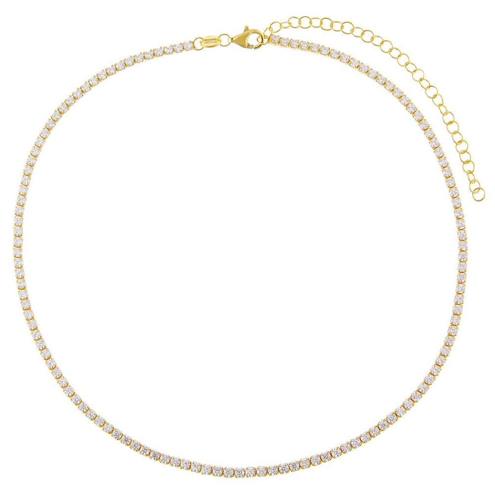 Thin Tennis Choker in Gold - Madison's Niche 