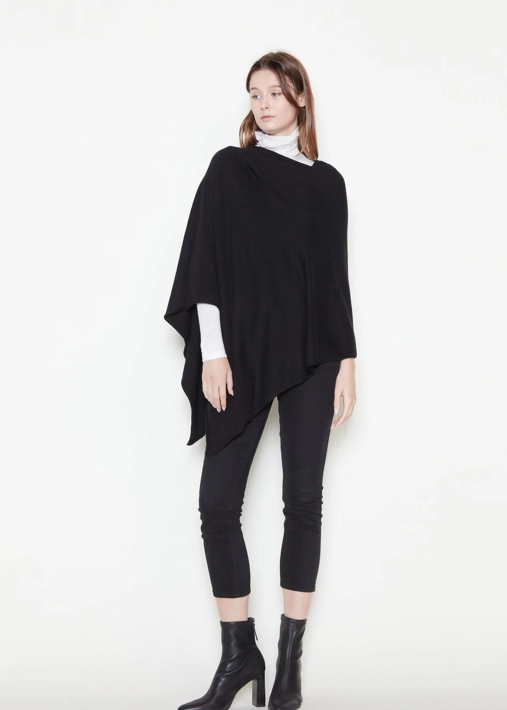 Terri Triangle Poncho in Black - Madison&