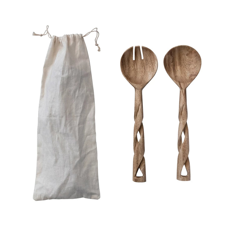 Twisted Wood Server Set - Madison's Niche 
