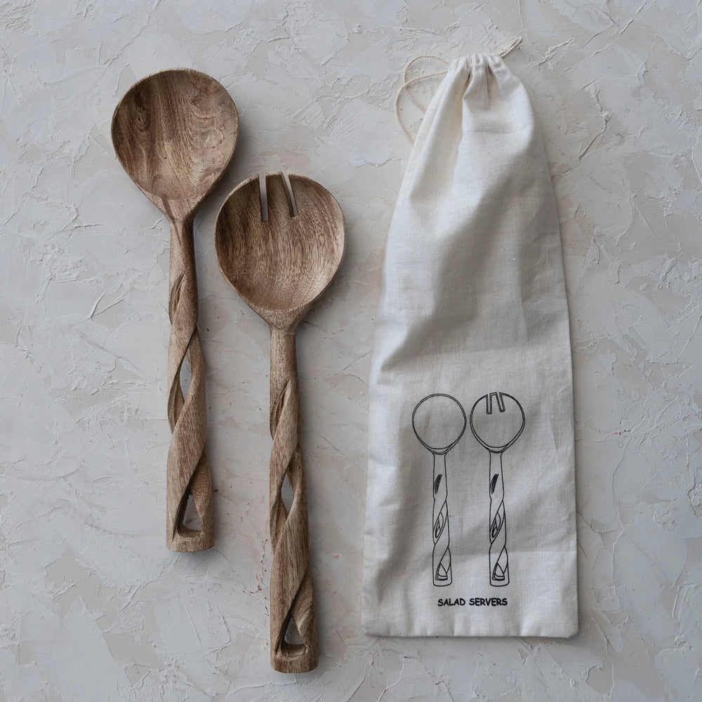 Twisted Wood Server Set - Madison's Niche 