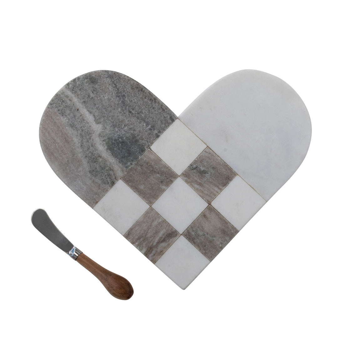 Two-Tone Marble Heart Board Set - Madison's Niche 