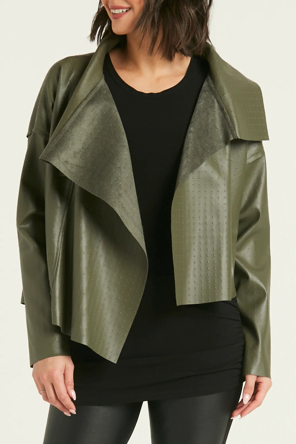 Vegan Leather Asymmetrical Jacket - Madison&
