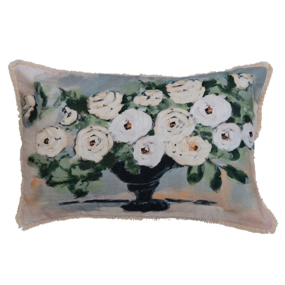 White Floral Pillow - Madison&