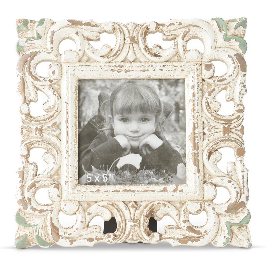 Whitewashed Hand-Carved Frame - Madison's Niche 