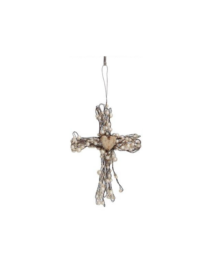 Wire Beaded Cross - Madison's Niche 