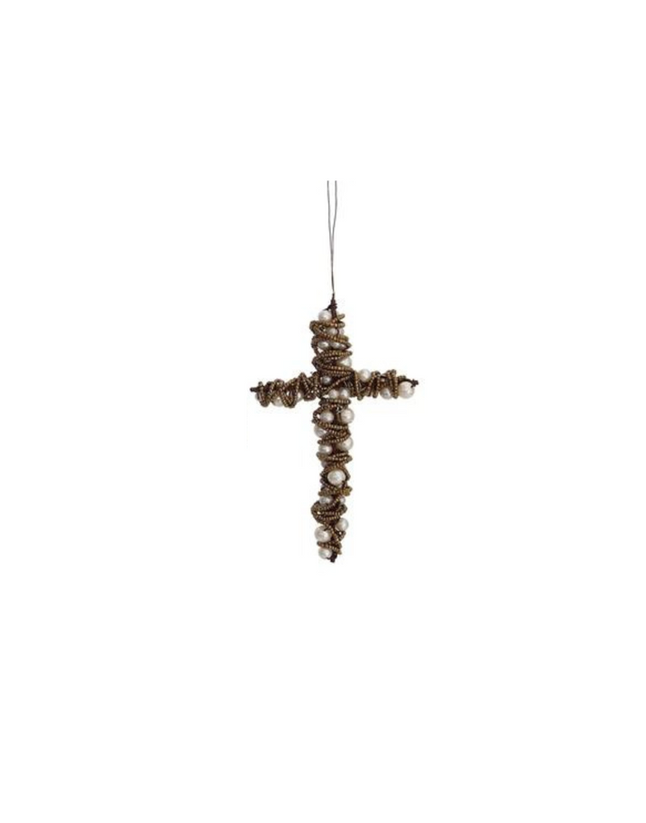 Wire Beaded Cross - Madison's Niche 