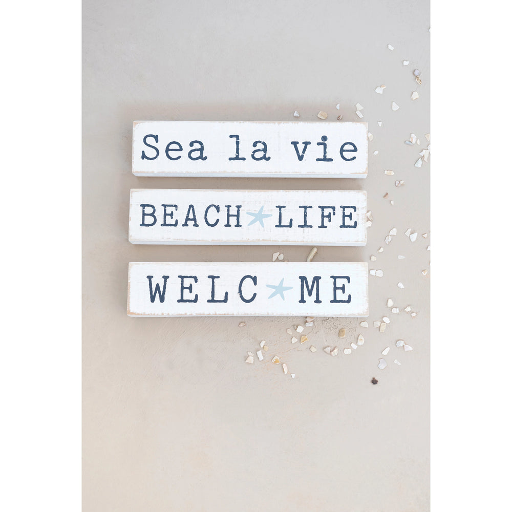 Wood Block Beach Sign - Madison's Niche 