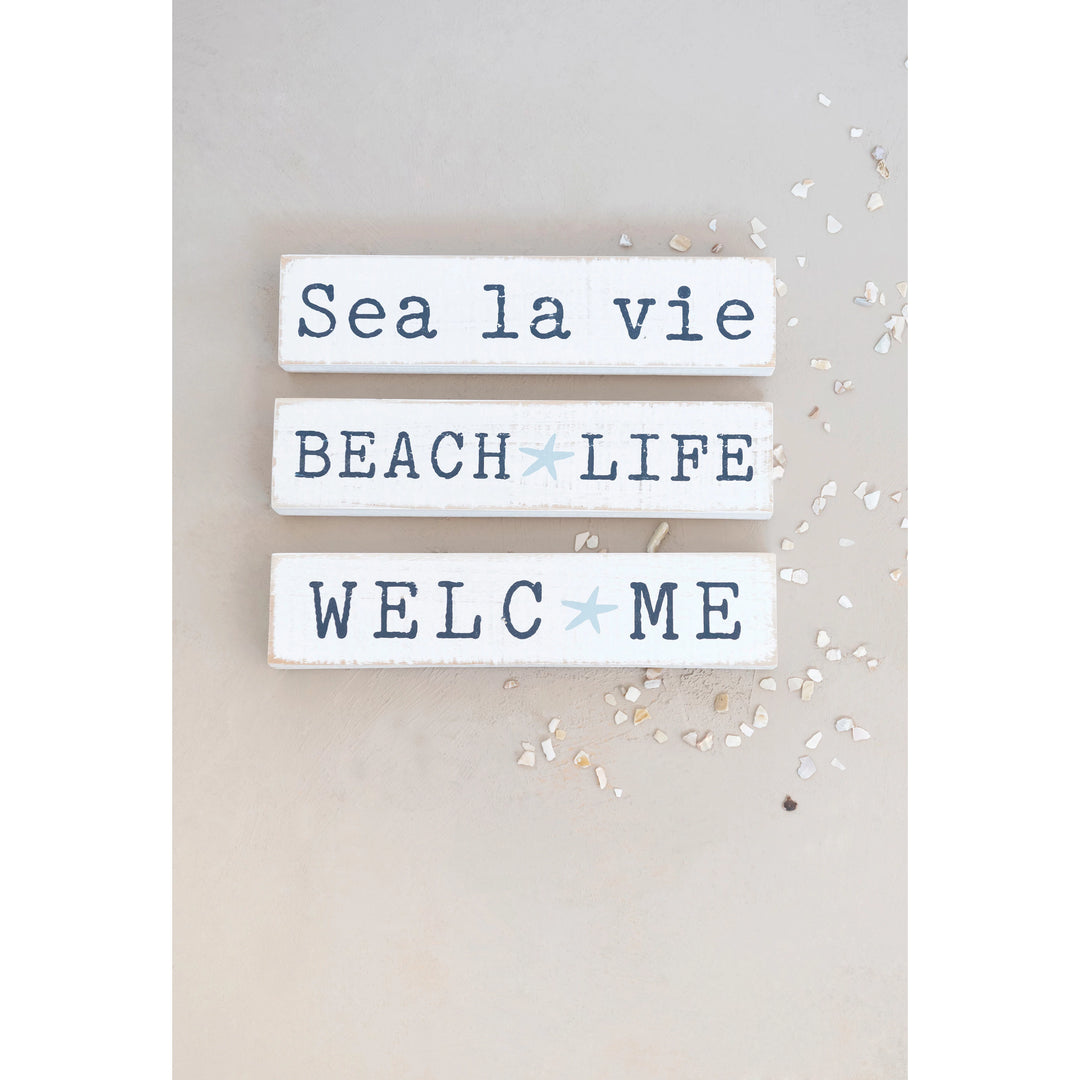 Wood Block Beach Sign - Madison's Niche 