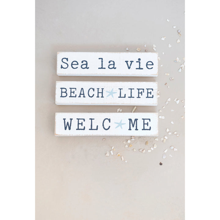 Wood Block Beach Sign - Madison's Niche 