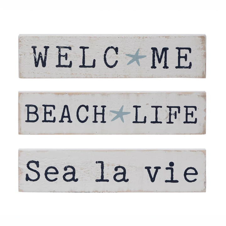 Wood Block Beach Sign - Madison's Niche 