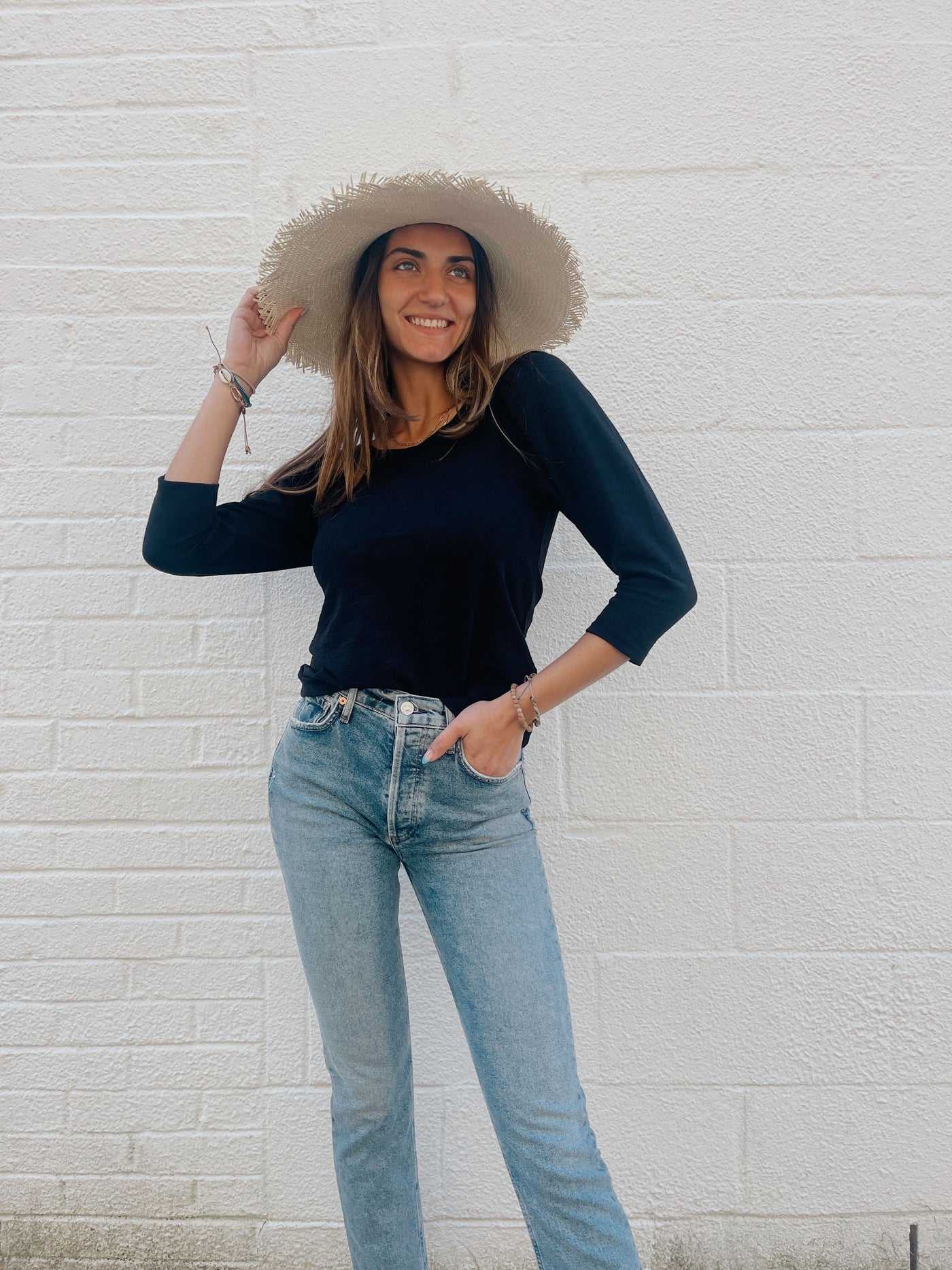 3/4 Sleeve Ballet Neck in Black - Madison's Niche 
