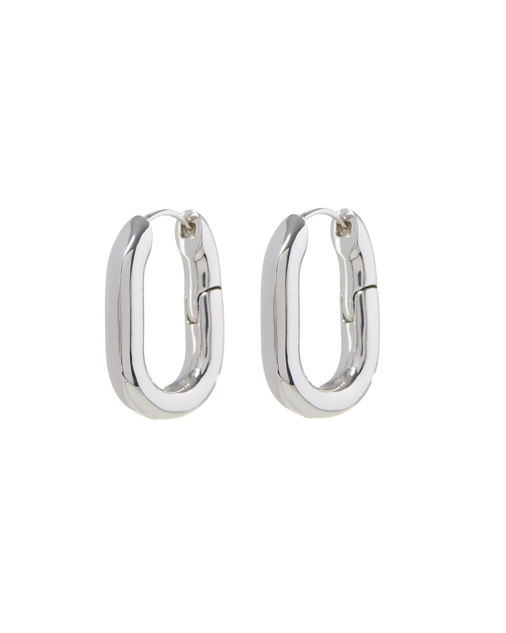 XL Chain Link Hoops in Silver - Madison&