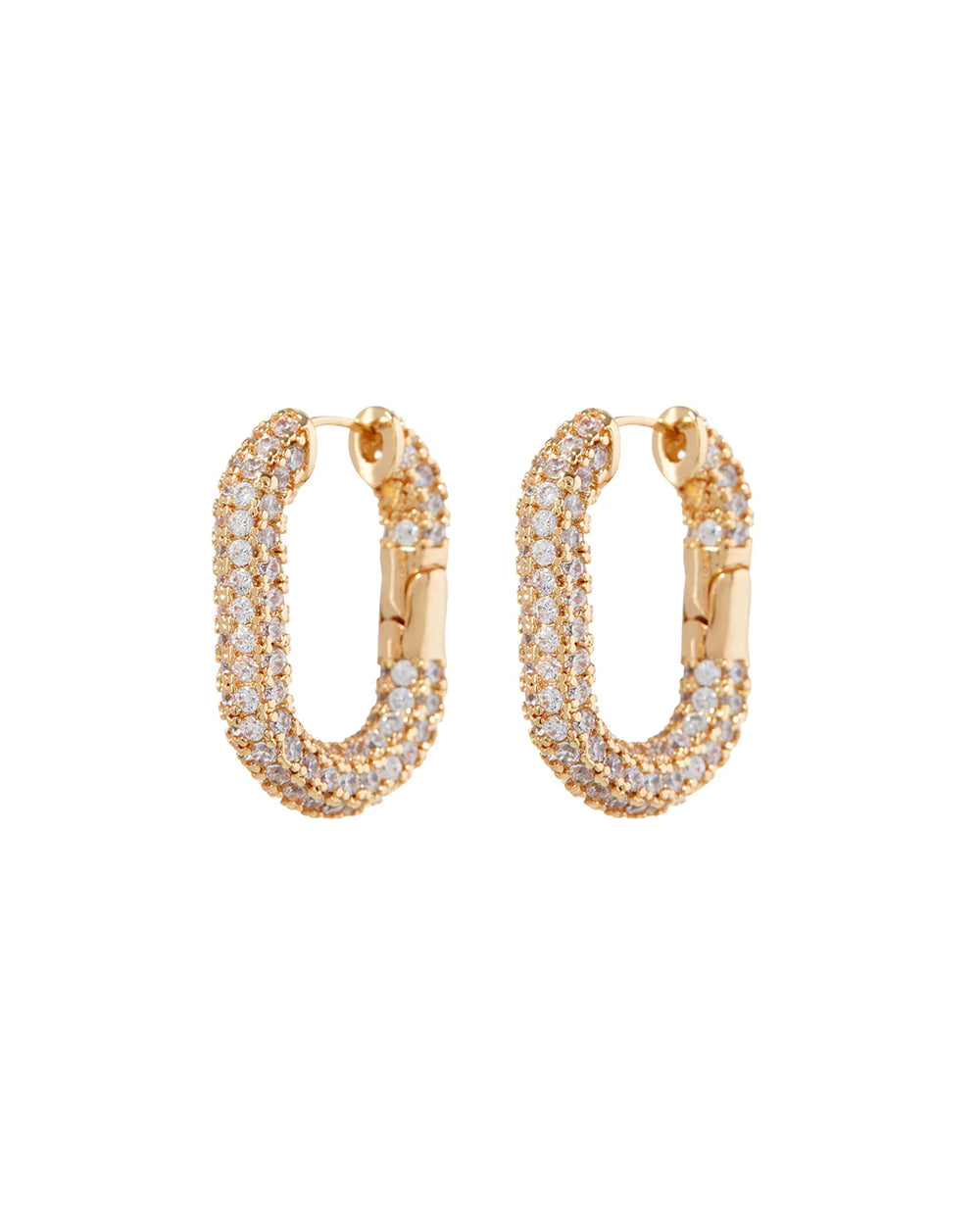 XL Pavé Chain Link Hoop in Gold - Madison&