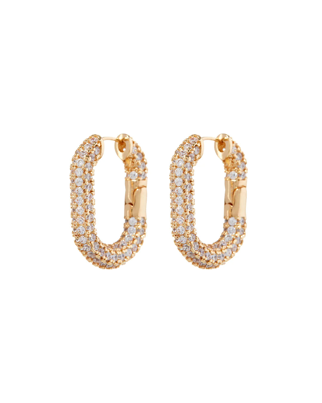 XL Pavé Chain Link Hoop in Gold - Madison's Niche 