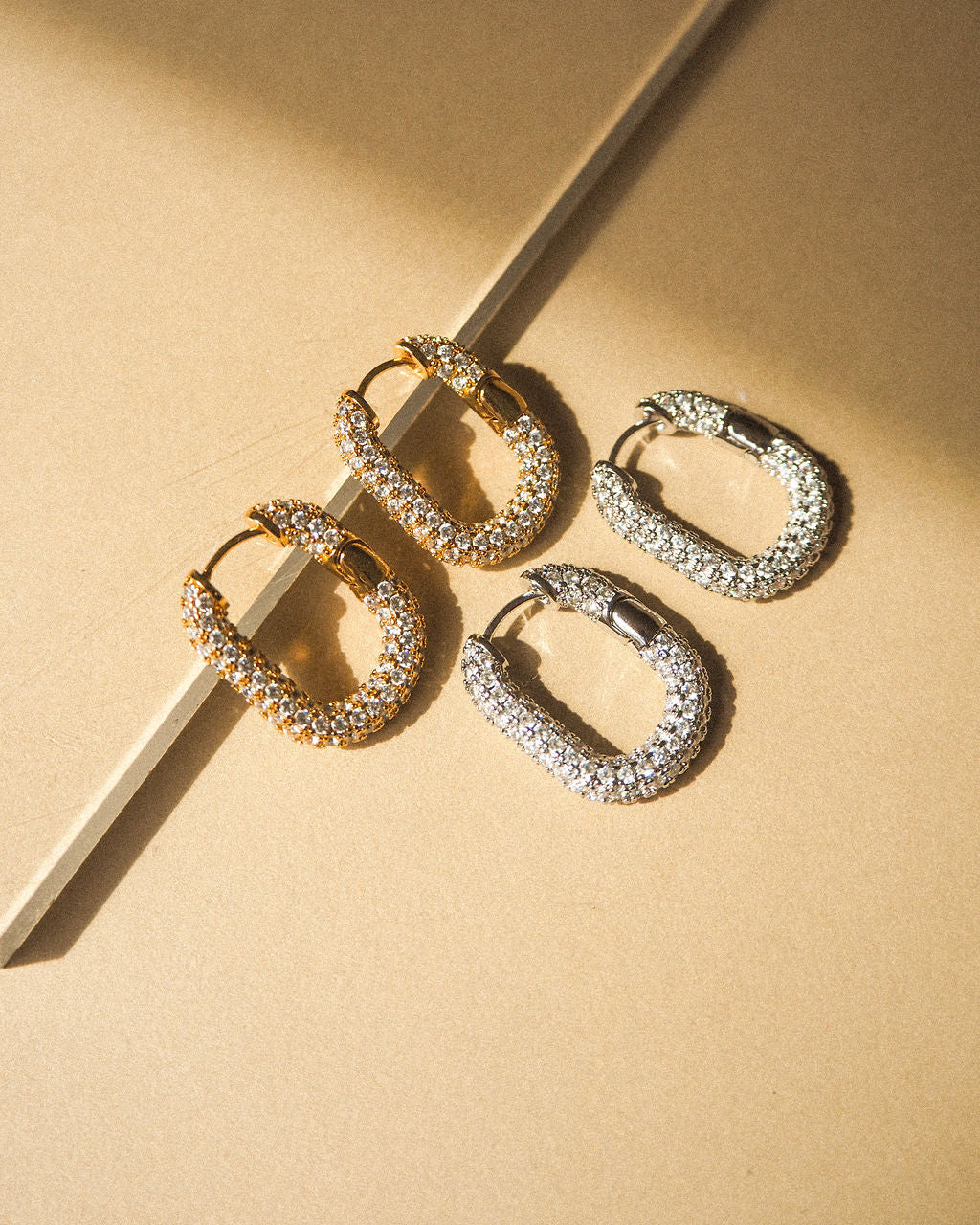 XL Pavé Chain Link Hoop in Gold - Madison's Niche 